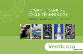 ORGANIC RANKINE CYCLE TECHNOLOGY - Multistack · 2020. 9. 8. · Organic Rankine Cycle System - Turning waste heat into useful energy AIR & WATER COOLED SYSTEMS VERDICORP ORC / BUILT