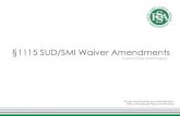 §1115 SUD/SMI Waiver Amendments - IN.gov · 2021. 1. 4. · §1115 SUD Waiver Amendment o Federal Planning Grant: Indiana received a federal SUD planning grant to conduct a community-engaged