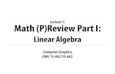 Lecture 1: Math (P)Review Part I15462.courses.cs.cmu.edu/.../02_linearalgebra_slides.pdfCMU 15-462/662 Vector Space—Formal De"nition Linear algebra is the study of vector spaces