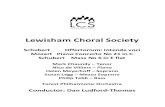 Lewisham Choral Society · Mozart Piano Concerto No 21 in C Schubert Mass No 6 in E flat Mark ... Salieri also gave the boy private lessons in music theory and composition and Franz's