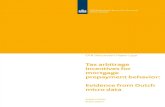 Tax arbitrage incentives for mortgage - CPB.nl · 2017. 4. 25. · Tax arbitrage incentives for mortgage prepayment behavior: Evidence from Dutch micro data . Stefan Groot* and Arjan
