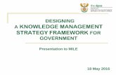 DESIGNING KNOWLEDGE MANAGEMENT STRATEGY FRAMEWORK … Learning Exchange 2016... · 2016. 5. 18. · A KNOWLEDGE MANAGEMENT STRATEGY FRAMEWORK FOR GOVERNMENT Presentation to MILE 18