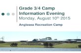 Grade 3/4 Camp 2006...3:00pm Afternoon Tea 3:30pm Rotation 2 5:00pm Settle in Rooms / Showers 6:00pm Dinner 7:30pm Night Walk / Camp Fire 9:00pm Lights Out Itinerary – Day 2 8:00am