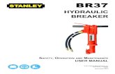 HYDRAULIC BREAKER · 2019. 9. 25. · BREAKER. BR37 User Manual 3 TABLE OF CONTENTS SERVICING THE STANLEY HYDRAULIC BREAKER. This manual contains safety, operation, and routine mainte-nance
