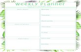 Planner · 2020. 12. 28. · Weekly Planner Week of:_____ Main Goals Monday Tuesday Wednesday Thursday Friday Saturday Sunday Reminders Calls & Emails