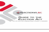 Guide to the Election Act...GUIDE TO THE ELECTION ACT 6 Elections BC Officials Chief Electoral Officer The Chief Electoral Officer (CEO) applies the Election Act in a fair and neutral