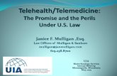 Telehealth/Telemedicine€¦ · Examples of Telehealth : • Email communications, • Electronic medical records, • Store and forward technology • This term is often used interchangeably