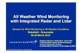 All Weather Wind Monitoring with Integrated Radar and Lidar · 2010. 4. 1. · – Japan: DRAW + Lidar (2 airports and counting) ... Let Lidar take care of low dBZ conditions Keep