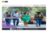 MBA Employment Report 2020-2021 - New York University Stern … · 2020. 1. 2. · Office of Career Development MBA Employment Report 2020-2021 2 Welcome to the NYU Stern Community