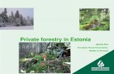 Private forestry in Estonia · Private forestry in Estonia Jaanus Aun Foundation Private Forest Centre, Member of the board. Estonia by land categories Allikas: Keskkonnaministeerium