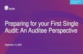 Preparing for your First Single Audit: An Auditee Perspective · 2021. 1. 16. · Preparing for your First Single Audit: An Auditee Perspective September 14, 2020. Earning CPE Disable