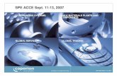 SPE ACCE Sept. 11-13, 2007€¦ · 7 SPE ACCE Sept. 11-13, 2007 Development of a continuous process for production of thermoset composite materials which is competitive to the efficiency