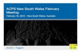 ACPS New South Wales February Meeting · 2018. 3. 20. · ACPS New South Wales February Meeting February 15, 2012 – New South Wales, Australia. Peabody Energy Australia Wilpinjong