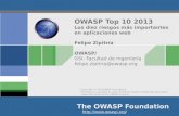 OWASP Top 10 2013 · Ejemplos prácticos ¿Que querrá decir? OWASP SFD - 2014 Sigue ahi.. 2004: A6 2007: A2 2010: A1 2013: A1! OWASP SFD - 2014 Inyección SQL – Demostración F