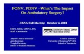 PONV, PDNV –What’s The Impact On Ambulatory Surgery?...PONV, PDNV –What’s The Impact On Ambulatory Surgery? PANA Fall Meeting October 4, 2004 Mark Kania, CRNA, BA Staff Anesthetist