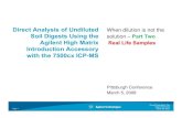 Direct Analysis of Undiluted Soil Digests Using the Part ... of Undilut… · Page 1 Month ##, 200X Direct Analysis of Undiluted Soil Digests Using the Agilent High Matrix Introduction