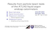 Results from particle beam tests of the ATLAS liquid argon ...lefebvre/talks/...Results from particle beam tests of the ATLAS liquid argon endcap calorimeters CALOR 2004 Perugia, Italy