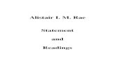 Alistair I. M. Rae Statement and Readings · 2010. 5. 11. · Alistair I. M. Rae A central assumption of the conventional “Copenhagen” interpretation of quantum measurement is