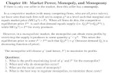 Chapter 10: Market Power, Monopoly, and Monopsonyandras.niedermayer.ch/wp-content/uploads/2019/10/Class-6.pdf · 2019. 10. 2. · Chapter 10: Market Power, Monopoly, and Monopsony