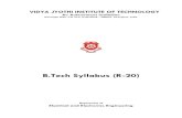 B.Tech Syllabus (R-20) - Vidya Jyothi Institute of Technology · B.Tech Syllabus (R-20) Department of Electrical and Electronics Engineering. Definitions of Key Words Academic Year: