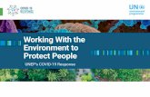 Working With the Environmentto Protect People · 2020. 5. 12. · Development Group’s framework for the immediate socio-economic response to Covid-19. Within this framework, UNEP