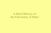 A Brief History of the Chemistry of Ether - Welcome | Yale ...ursula.chem.yale.edu/~chem220/chem220js/STUDYAIDS/...(ethyl chloride). ! “This I also say that, when the spirit of common