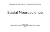 Social Neuroscience...Neuroscience of animal behaviors …“speaking to an animal in its own language” (studying behaviors relevant to it) …“and in its own world.” (studying