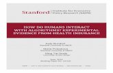 HOW DO HUMANS INTERACT WITH ALGORITHMS? … · 2020. 1. 3. · Working Paper No. 19-016 HOW DO HUMANS INTERACT WITH ALGORITHMS? EXPERIMENTAL EVIDENCE FROM HEALTH INSURANCE . ... Handel