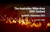 The Australian Wide-Area SDN TestbedSLIDE 27 - COPYRIGHT 2015 David Wilde david.wilde@aarnet.edu.au Vijay Sivaraman vijay@unsw.edu.au Craig Russell craig.russell@csiro.au Title PowerPoint