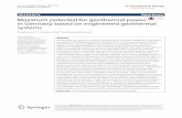 RESEARCH OpenAccess Maximumpotentialforgeothermalpower ... · 2017. 8. 27. · The equation for fluid flow is derived from Eqs. 1, 4, and 5 using the Oberbeck-Boussinesq approximation