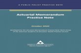 Actuarial Memorandum Practice Note...note, unless specified otherwise, when referring to Actuarial Memorandum (or Memorandum), this refers to an Actuarial Memorandum associated with