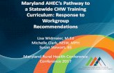 a Statewide CHW Training Curriculum: Response to …Maryland AHEC’s Pathway to a Statewide CHW Training Curriculum: Response to Workgroup Recommendations Lisa Widmaier, M.Ed Michelle