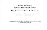 New Jersey Local Budget Law N.J.S.A. 40A:4-1 et seq....Local Budget Law N.J.S.A. 40A: 4 -1 et seq. October, 2010 Page iii N.J.S.A. Section Title Page 40A:4-28 Miscellaneous revenues;