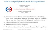 Gioacchino Ranucci INFN – Milano On behalf of the JUNO ......Gioacchino Ranucci INFN – Milano On behalf of the JUNO Collaboration London – Neutrino 2016 July 6, 2016 • Determination