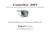 130-61050 ComAir 20T Manual - Optipure Water · 2018. 9. 6. · 4 Unpacking the ComAir 20T unit. 1. Carefully remove the parts from the package. The lamps are fragile and proper care