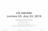 CS 480/680 Lecture 23: July 24, 2019ppoupart/teaching/cs480-fall20/...CS 480/680 Lecture 23: July 24, 2019 Normalizing Flows University of Waterloo CS480/680, Guest Lecture, Priyank