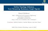Online Topology Inference from Streaming Stationary Graph ...rshafipo/slides/TopoID_DSW19.pdfGraph signal processing (GSP) I Undirected Gwithadjacency matrix A)A ij = Proximity between
