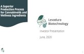 Levadura Biotechnology - cannabisinvestingforum.com · Levadura Biotechnology A Superior Production Process for Cannabinoids and Wellness Ingredients. This presentation contains certain