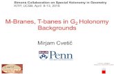 M-Branes, T-banes inG2 Holonomy Backgrounds · 2019. 4. 21. · MirjamCvetič M-Branes, T-banes inG 2 Holonomy Backgrounds Simons Collaboration on Special Holonomy in Geometry KITP,