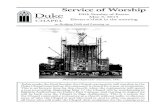 Service of Worship - Duke Universitypeople.duke.edu/~mef/bulletins/05-03-15.pdfMay 03, 2015  · Ubi caritas Maurice Duruflé (1902–1986) Ubi caritas et amor, Deus ibi est. Congregavit
