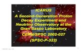 ICARUS A Second-Generation Proton Decay Experiment and … · 2004. 2. 20. · CERN-SPSC - Sept 3, 2002 3 The ICARUS programme: introduction (I) OICARUS was initially proposed to