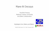 Rare B Decays - Ohio State University · 2006. 9. 13. · B Decays to leptons Proceeds through one or two weak bosons with strong CKM suppression – door open for NP particles to