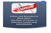 Ethics and Boundaries 2019-2021: The Role of Power in Effective … · 2020. 9. 11. · Ethics and Boundaries: The Role of Power in Effective Leadership Presenter: Dana Johnson, MSW