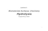 Biomaterials Surfaces: Chemistry Hydrolysis...Poly(hydroxyalkanoate Poly(3-hydroxybutyrate) Poly(L-lactide), Poly(L-lactic acid) Poly(orthoester) Poly(ester carbonate) Poly(ethylene
