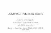 COMP250: Induction proofs.jeromew/teaching/251/F2020/... · 2020. 9. 10. · Analogy to induction proofs Using loop invariants is like mathematical induction. •You prove a base