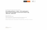Evaluation der Strategie Nachhaltige Entwicklung 2016-2019 · Bundesamt für Raumentwicklung ARE Evaluation der Strategie Nachhaltige Entwicklung 2016-2019 Schlussbericht Zürich,