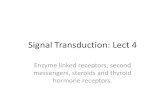 Signal Transduction: Lect 4 - JU Medicine · 2006. 4. 27. · Signal Transduction: Lect 4 Enzyme linked receptors, second messengers, steroids and thyroid hormone receptors.