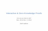 Interactive & Zero-Knowledge Proofspeople.seas.harvard.edu/~salil/cs121/fall12/lecnotes/... · 2012. 11. 29. · Dec. 15, 2008 CS 121 Interactive & ZK Pfs 2 Proofs & Complexity Theory