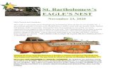 St. Bartholomew’s EAGLE’S NEST...St. Bartholomew’s EAGLE’S NEST November 23, 2020 Hello Parents and Guardians, This week we anxiously await Thanksgiving and thinking about