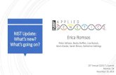 NIST Update: What’s new? What’s going on?€¦ · What’s new? What’s going on? Erica Romsos Peter Vallone, Becky Steffen, Lisa Borsuk, Kevin Kiesler, Sarah Riman, Katherine
